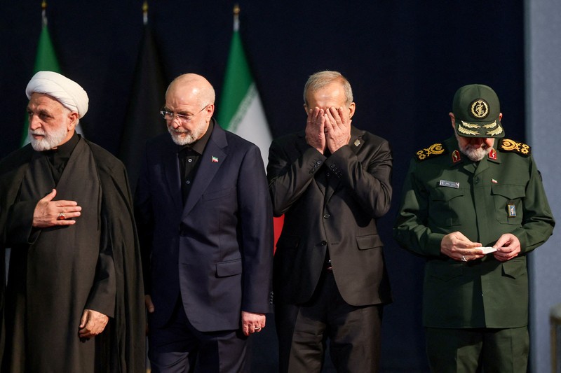Mourners attend a public farewell ceremony to pay their respects to late Supreme Leader Ayatollah Ali Khamenei, who was killed on February 28 in Israeli and U.S. airstrikes, at the Imam Khomeini Grand Mosalla, in Tehran, Iran July 5, 2026. Office of the Iranian Supreme Leader/Handout via REUTERS   ATTENTION EDITORS - THIS PICTURE WAS PROVIDED BY A THIRD PARTY. ISRAEL OUT. NO COMMERCIAL OR EDITORIAL SALES IN ISRAEL. NO ACCESS FOR ISRAELI MEDIA. NO USE BBC PERSIAN. NO USE VOA PERSIAN. NO USE MANOTO. NO USE IRAN INTERNATIONAL. NO USE RADIO FARDA. DIGITAL: NO USE BBC PERSIAN. NO USE VOA PERSIAN. NO USE MANOTO. NO USE IRAN INTERNATIONAL. NO USE RADIO FARDA