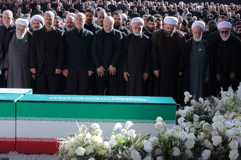 Mourners attend a public farewell ceremony to pay their respects to late Supreme Leader Ayatollah Ali Khamenei, who was killed on February 28 in Israeli and U.S. airstrikes, at the Imam Khomeini Grand Mosalla, in Tehran, Iran July 5, 2026. Office of the Iranian Supreme Leader/Handout via REUTERS   ATTENTION EDITORS - THIS PICTURE WAS PROVIDED BY A THIRD PARTY. ISRAEL OUT. NO COMMERCIAL OR EDITORIAL SALES IN ISRAEL. NO ACCESS FOR ISRAELI MEDIA. NO USE BBC PERSIAN. NO USE VOA PERSIAN. NO USE MANOTO. NO USE IRAN INTERNATIONAL. NO USE RADIO FARDA. DIGITAL: NO USE BBC PERSIAN. NO USE VOA PERSIAN. NO USE MANOTO. NO USE IRAN INTERNATIONAL. NO USE RADIO FARDA