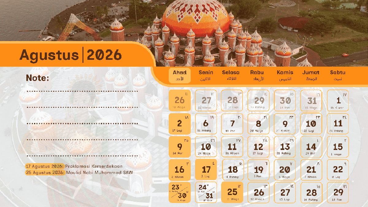 Tanggal Hijriah Hari Ini 28 Agustus 2026, Cek Konversinya di Sini!
