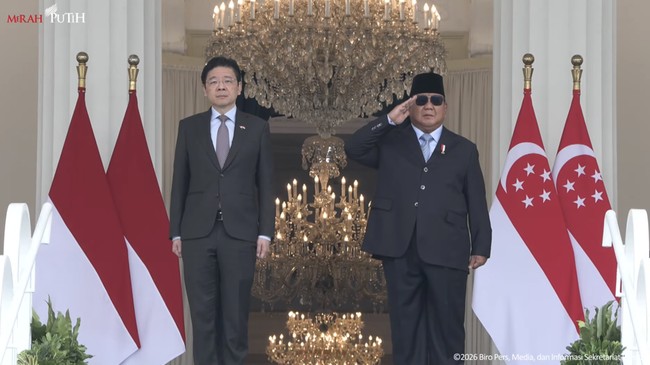 Prabowo Terima Kunjungan PM Singapura Lawrence Wong di Istana Merdeka