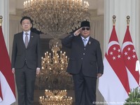 Foto: Presiden Republik Indonesia Prabowo Subianto dan Perdana Menteri Singapura Lawrence Wong di Istana Merdeka, Jakarta, Senin (6/7/2026). (Tangkapan Layar YouTube Sekretariat Presiden)
