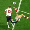 Foto: Potret duet sengit Inggris vs Meksiko di Stadion Azteca Kota Meksiko, Senin (6/7/2026) pagi WIB. (REUTERS/Henry Romero)