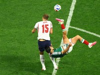 Foto: Potret duet sengit Inggris vs Meksiko di Stadion Azteca Kota Meksiko, Senin (6/7/2026) pagi WIB. (REUTERS/Henry Romero)