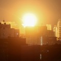 An explosion lights up the sky over the city during a Russian missile and drone strike, amid Russia's attack on Ukraine, in Kyiv, Ukraine July 6, 2026. REUTERS/Gleb Garanich     TPX IMAGES OF THE DAY