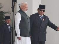 Foto: Perdana Menteri Republik India Narendra Modi dan Presiden Republik Indonesia Prabowo Subianto di Istana Merdeka, Jakarta, Selasa (7/7/2026). (REUTERS/Willy Kurniawan)
