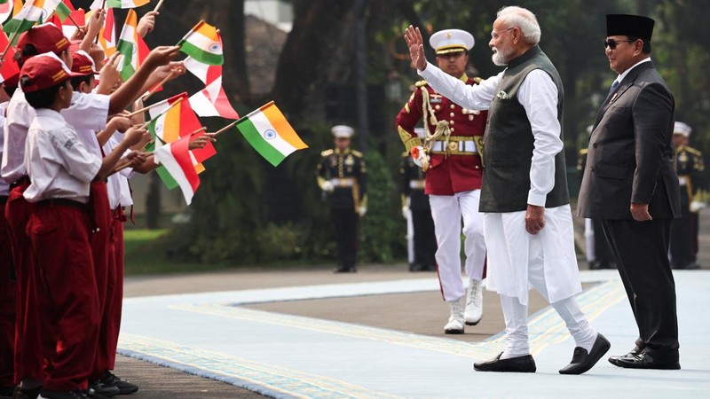 Kunjungan Kenegaraan PM India Narendra Modi, Istana Merdeka, 7 Juli 2026. (REUTERS/Willy Kurniawan)
