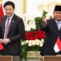 Presiden RI Prabowo Subianto menerima kunjungan kenegaraan PM Singapura Lawrence Wong , Istana Merdeka, 6 Juli 2026. (Reuters Willy Kurniawan)
