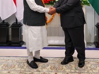 Presiden RI Prabowo Subianto menganugerahkan tanda kehormatan tertinggi, Bintang Republik Indonesia Adipurna, kepada Perdana Menteri India Narendra Modi di Istana Merdeka, Jakarta, Selasa, (7/7/2026). (Instagram/narendramodi)