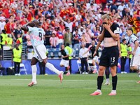 Romelu Lukaku merayakan gol keempat Belgia dalam pertandingan babak 16 besar Piala Dunia FIFA 2026 antara Amerika Serikat dan Belgia di Seattle Stadium, Seattle, Washington, Amerika Serikat, Senin (6/7/2026). (IMAGN IMAGES via Reuters/Blake Dahlin)