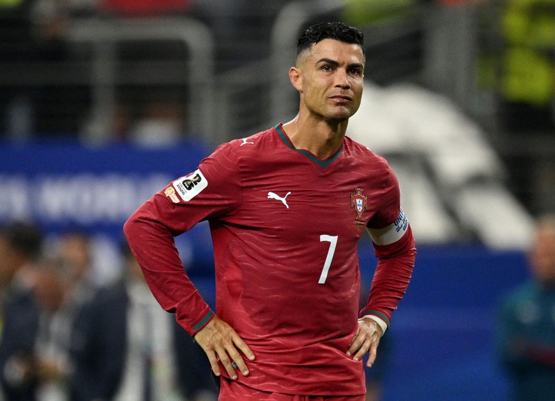 Soccer Football - FIFA World Cup 2026 - Round of 16 - Portugal v Spain - Dallas Stadium, Arlington, Texas, U.S. - July 6, 2026 Portugal's Cristiano Ronaldo looks dejected after the match following their elimination from the World Cup REUTERS/Issei Kato