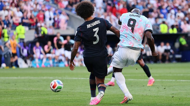 Soccer Football - FIFA World Cup 2026 - Round of 16 - United States v Belgium - Seattle Stadium, Seattle, Washington, U.S. - July 6, 2026 Belgium's Romelu Lukaku scores their fourth goal IMAGN IMAGES via Reuters/Blake Dahlin