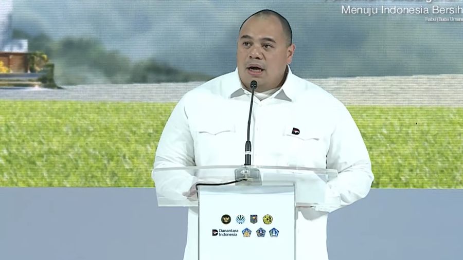 CEO Danatara Investment Management Pandu Patria Sjahrir dalam acara Peresmian Pembangunan PSEL Bali