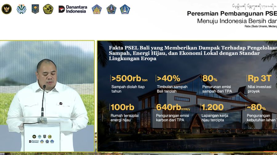 CEO Danatara Investment Management Pandu Patria Sjahrir dalam acara Peresmian Pembangunan PSEL Bali
