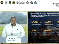 CEO Danatara Investment Management Pandu Patria Sjahrir dalam acara Peresmian Pembangunan PSEL Bali