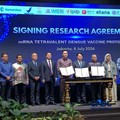 Indonesia resmi meluncurkan prototipe vaksin demam berdarah dengue (DBD) berbasis teknologi messenger RNA (mRNA) di Jakarta, Rabu (8/7/2026). (CNBC Indonesia/Fergi Nadira)