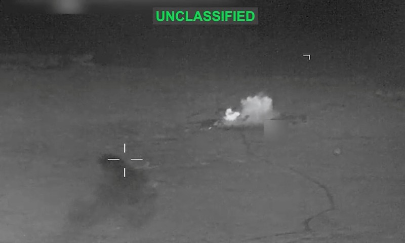 Smoke rises at an unknown location following what U.S. Central Command says is a new wave of strikes against Iran on Tuesday after three tankers were hit by projectiles in the Strait of Hormuz, in this still image taken from video released July 7, 2026.    U.S. Central Command/Handout via REUTERS    THIS IMAGE HAS BEEN SUPPLIED BY A THIRD PARTY. MANDATORY CREDIT. VIDEO MASKED AT SOURCE.     TPX IMAGES OF THE DAY       VERIFICATION:  - Location and date could not be verified.  - No earlier version of the video found posted online before Tuesday (July 7).