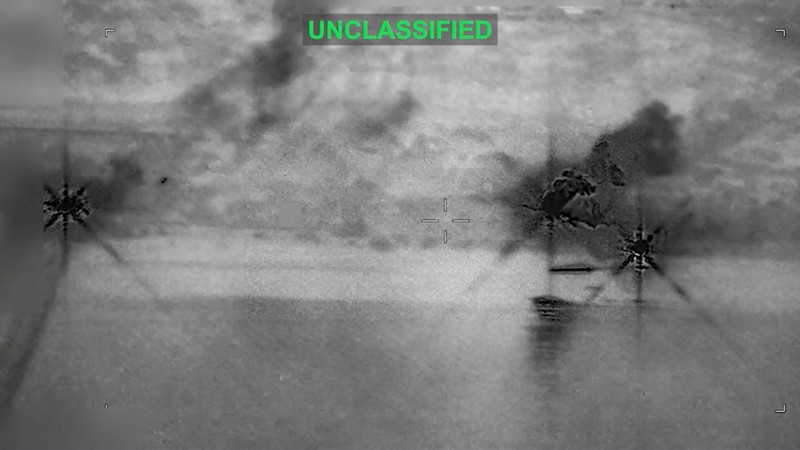 Smoke rises at an unknown location following what U.S. Central Command says is a new wave of strikes against Iran on Tuesday after three tankers were hit by projectiles in the Strait of Hormuz, in this still image taken from video released July 7, 2026.    U.S. Central Command/Handout via REUTERS    THIS IMAGE HAS BEEN SUPPLIED BY A THIRD PARTY. MANDATORY CREDIT. VIDEO MASKED AT SOURCE.     TPX IMAGES OF THE DAY       VERIFICATION:  - Location and date could not be verified.  - No earlier version of the video found posted online before Tuesday (July 7).