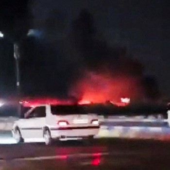 Smoke rises from a fire after an explosion, amid reports of explosions by Iranian state media, in Bandar Abbas, Hormozgan Province, Iran in this screengrab obtained from a social media video released July 8, 2026. Social Media/via REUTERS  THIS IMAGE