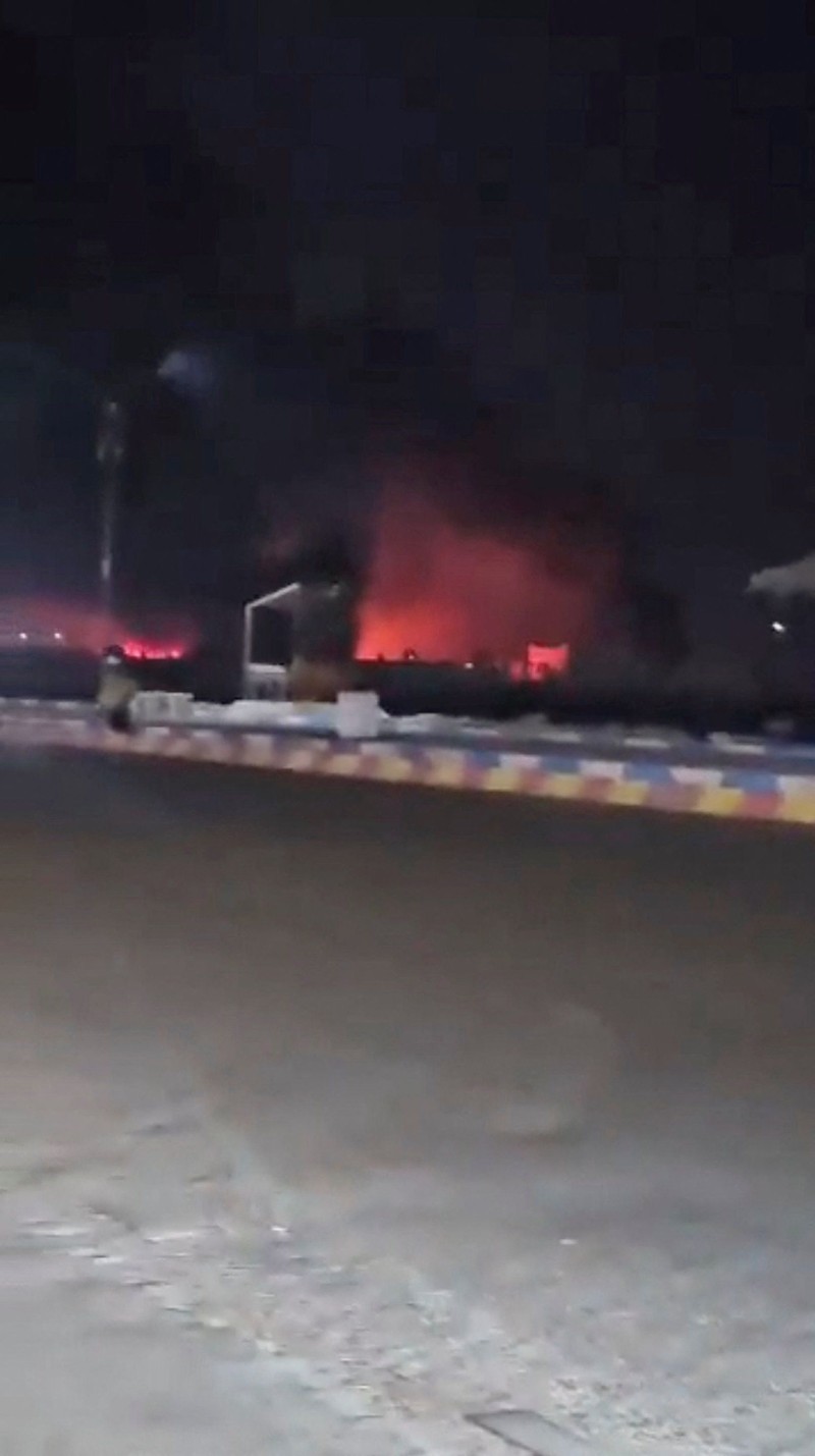 Smoke rises at an unknown location following what U.S. Central Command says is a new wave of strikes against Iran on Tuesday after three tankers were hit by projectiles in the Strait of Hormuz, in this still image taken from video released July 7, 2026.    U.S. Central Command/Handout via REUTERS    THIS IMAGE HAS BEEN SUPPLIED BY A THIRD PARTY. MANDATORY CREDIT. VIDEO MASKED AT SOURCE.     TPX IMAGES OF THE DAY       VERIFICATION:  - Location and date could not be verified.  - No earlier version of the video found posted online before Tuesday (July 7).