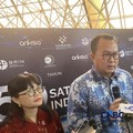 Kepala Badan Riset dan Inovasi Nasional (BRIN) Arif Satria dalam acara Peringatan 50 Tahun Satelit Indonesia, di Jakarta, Rabu (8/7/2026). (CNBC Indonesia/Novina Putri Bestari)