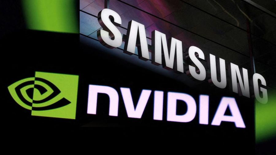 Kolase logo Samsung dan NVidia. (Reuters)