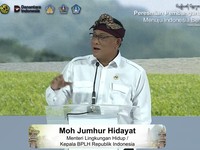 Menteri Lingkungan Hidup/ Kepala BPLH Republik Indonesia Moh Jumhur Hidayat alam acara Peresmian Pembangunan PSEL Bali. (Tangkapan Layar Youtube)
