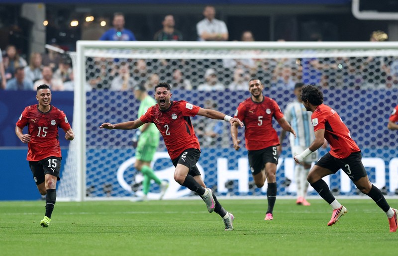 Soccer Football - FIFA World Cup 2026 - Round of 16 - Argentina v Egypt - Atlanta Stadium, Atlanta, Georgia, U.S. - July 7, 2026 Argentina's Lionel Messi is thrown in the air in celebration by teammates after the match as Argentina qualify for the quarter finals of the World Cup IMAGN IMAGES via Reuters/Brett Davis     TPX IMAGES OF THE DAY