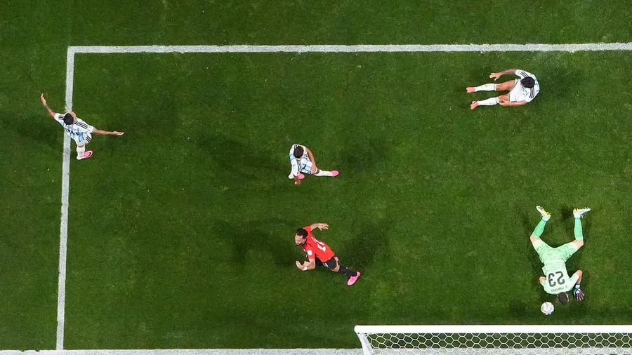 Soccer Football - FIFA World Cup 2026 - Round of 16 - Argentina v Egypt - Atlanta Stadium, Atlanta, Georgia, U.S. - July 7, 2026 Egypt's Mostafa Zico celebrates scoring their second goal REUTERS/Paul Childs