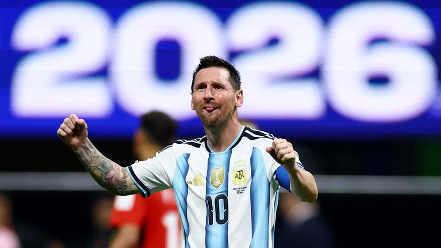 Soccer Football - FIFA World Cup 2026 - Round of 16 - Argentina v Egypt - Atlanta Stadium, Atlanta, Georgia, U.S. - July 7, 2026 Argentina's Lionel Messi celebrates after the match REUTERS/Carlos Barria