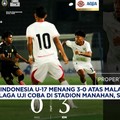 Timnas Indonesia U-17 Menang 3-0 atas Malaysia