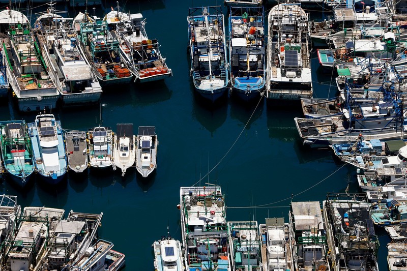 Fishing boats are moored at Suao Port as fishermen take precautions ahead of Typhoon Bavi in Yilan, Taiwan, July 9, 2026. REUTERS/Ann Wang