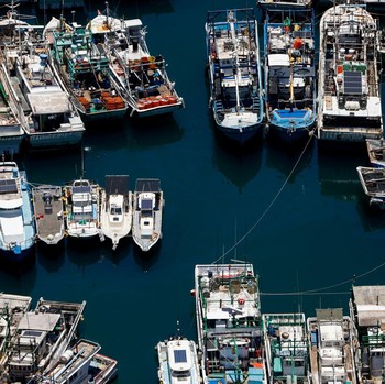 Fishing boats are moored at Suao Port as fishermen take precautions ahead of Typhoon Bavi in Yilan, Taiwan, July 9, 2026. REUTERS/Ann Wang