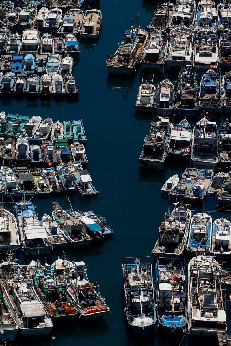 Fishing boats are moored at Suao Port as fishermen take precautions ahead of Typhoon Bavi in Yilan, Taiwan, July 9, 2026. REUTERS/Ann Wang