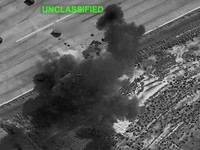 Smoke rises from explosions at an unknown location, following what U.S. Central Command (CENTCOM) said were strikes on Iranian military targets, in this screen grab from a video released on July 8, 2026. U.S. Central Command/Handout via REUTERS    TH