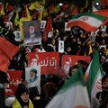 People including Hezbollah supporters, gather to mourn Iran's late Supreme Leader Ayatollah Ali Khamenei, who was killed on February 28 in Israeli and U.S. airstrikes, in the southern suburbs of Beirut, Lebanon, July 8, 2026. REUTERS/Mohamed Azakir