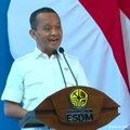 Menteri ESDM Bahlil Lahadalia saat menyampaikan sambutan jelang peluncuran Biodiesel B50 di Karawang, Kamis (9/7/2026). (Tangkapan Layar Youtube/Sekretariat Presiden)