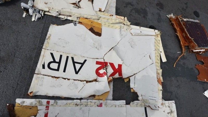 The wreckage of the K2 Airways Boeing 737 cargo plane that crashed in the Arabian Sea, found and retrieved by Pakistani rescuers, according to Pakistan Airports Authority, in this handout image released on July 8, 2026. Pakistan Airports Authority via Facebook/Handout via REUTERS    THIS IMAGE HAS BEEN SUPPLIED BY A THIRD PARTY. NO RESALES. NO ARCHIVES. MANDATORY CREDIT.