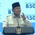 Presiden Prabowo Subianto saat menyampaikan sambutan jelang peresmian Biodisel B50 di Karawang, Kamis (9/7/2026). (Tangkapan Layar Youtube/Sekretariat Presiden)