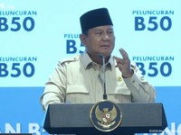 Presiden Prabowo Subianto saat menyampaikan sambutan jelang peresmian Biodisel B50 di Karawang, Kamis (9/7/2026). (Tangkapan Layar Youtube/Sekretariat Presiden)