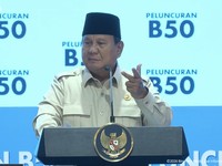 Presiden Prabowo Subianto saat menyampaikan sambutan jelang peresmian Biodisel B50 di Karawang, Kamis (9/7/2026). (Tangkapan Layar Youtube/Sekretariat Presiden)