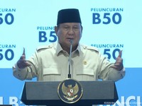 Presiden Prabowo Subianto saat menyampaikan sambutan jelang peresmian Biodisel B50 di Karawang, Kamis (9/7/2026). (Tangkapan Layar Youtube/Sekretariat Presiden)