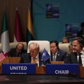 Sekretaris Jenderal NATO Mark Rutte, Presiden Donald Trump, dan Perdana Menteri Inggris Keir Starmer menghadiri KTT NATO di Ankara, Turki, Rabu, 8 Juli 2026. (Alastair Grant/Pool via REUTERS)