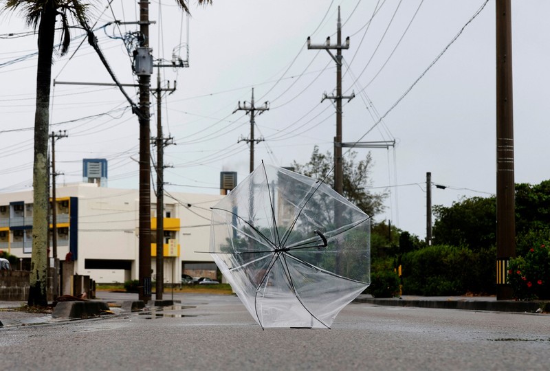 A gate to Ishigaki airport is closed as Typhoon Bavi approaches, in Ishigaki, Japan, July 10, 2026.  REUTERS/Kim Kyung-Hoon