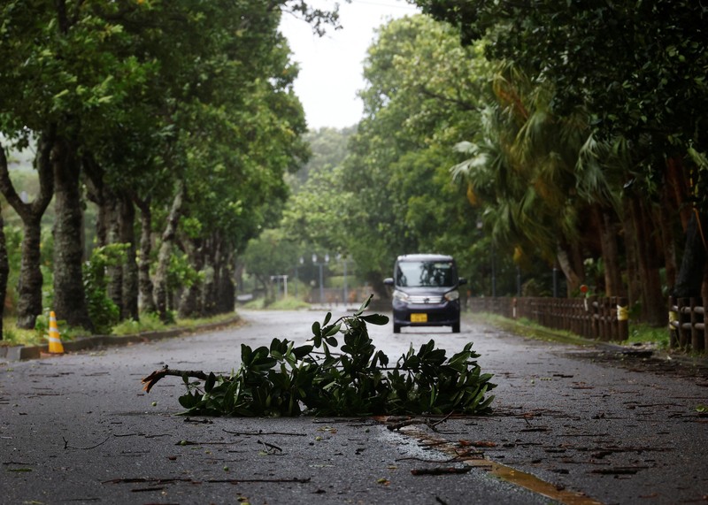 A gate to Ishigaki airport is closed as Typhoon Bavi approaches, in Ishigaki, Japan, July 10, 2026.  REUTERS/Kim Kyung-Hoon