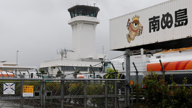 A gate to Ishigaki airport is closed as Typhoon Bavi approaches, in Ishigaki, Japan, July 10, 2026.  REUTERS/Kim Kyung-Hoon