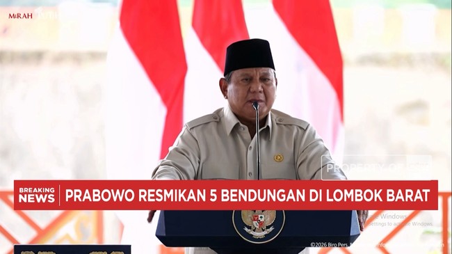 Momen Prabowo Resmikan 5 Bendungan Rp 9,79 Triliun di Lombok NTB