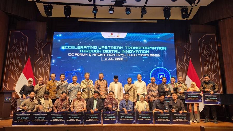 Inovasi Pertamina Hulu Rokan menerima apresiasi dalam ajang IOC Forum & Hackathon AI/ML Hulu Migas 2026.