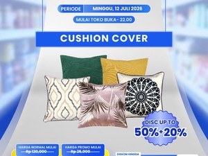 Cuma di Transmart Full Day Sale, Sarung Bantal Sofa Diobral Rp 20 Ribu