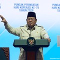 Presiden Prabowo Subianto saat menyampaikan sambutan dalam Puncak Peringatan Hari Koperasi ke-79 Tahun 2026, Jakarta, Minggu (12/7/2026). (Tangkapan Layar Youtube/Sekretariat Presiden)