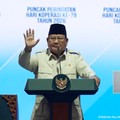 Presiden Prabowo Subianto saat menyampaikan sambutan dalam Puncak Peringatan Hari Koperasi ke-79 Tahun 2026, Jakarta, Minggu (12/7/2026). (Tangkapan Layar Youtube/Sekretariat Presiden)